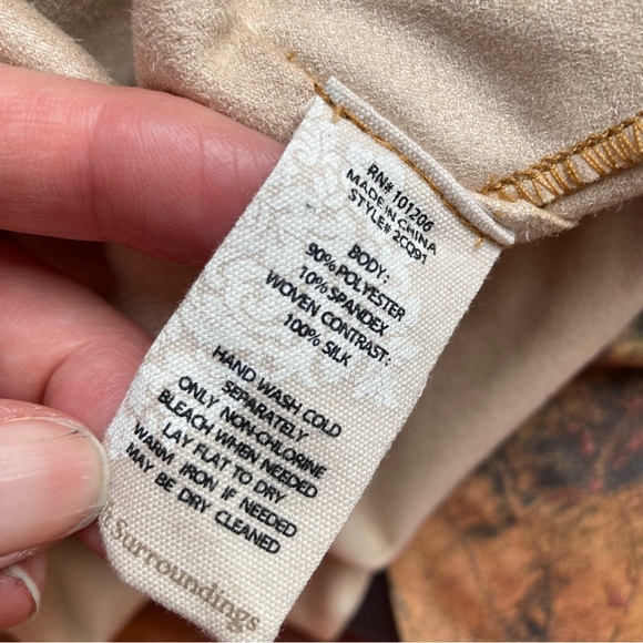 Soft Surroundings Orofino Faux Suede Open Front Watercolor Duster Jacket, Sz L - Picture 16 of 16